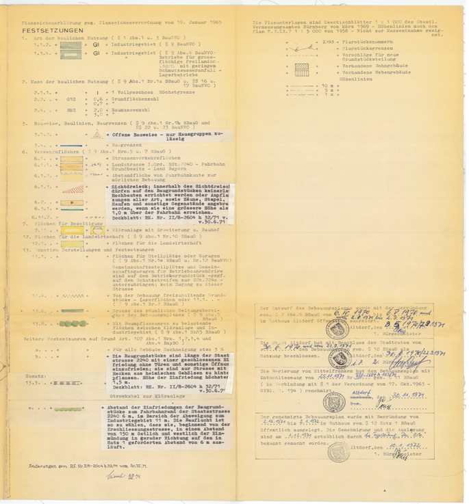 Bebauungsgebiet B-18 Legende